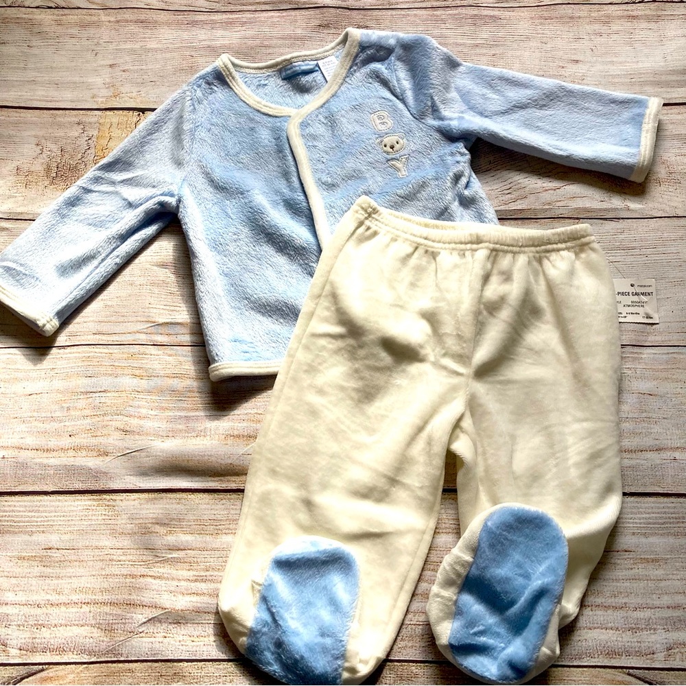 First Impressions Plush Velour Outfit NWT Baby Boy 6-9 Months